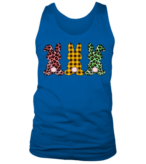 Cute Bunny Rabbit Leopard Buffalo Plaid Easter Men's Tank Top