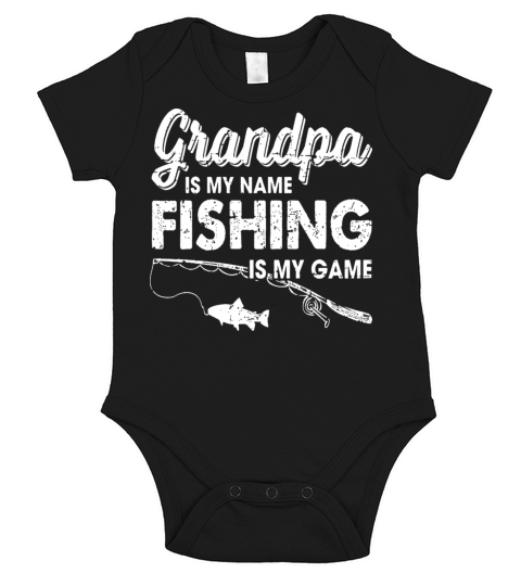 Grandpa is my Name Fishing is my Game Short Sleeve Baby One-Piece