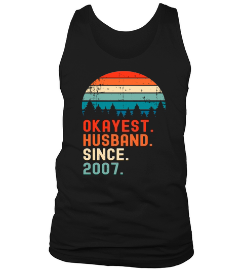 Funny Okayest Husband Since 2007 Vintage Wedding Men's Tank Top