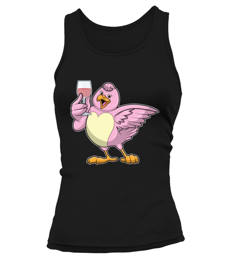 Bird with Glass of Red wine Women's Tank Top