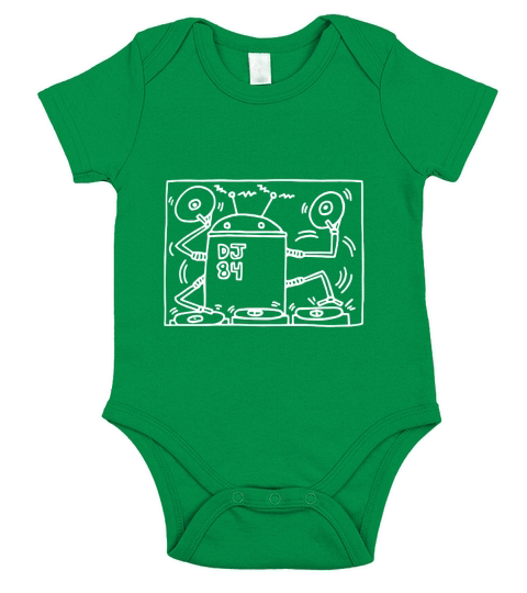 Keith Haring Funny DJ Robot Short Sleeve Baby One-Piece
