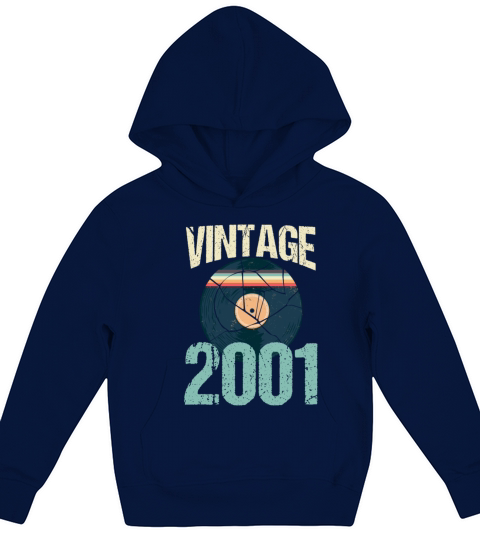 Retro Vintage 2001 19 th Birthday Record Vinyl Kids Hoodie
