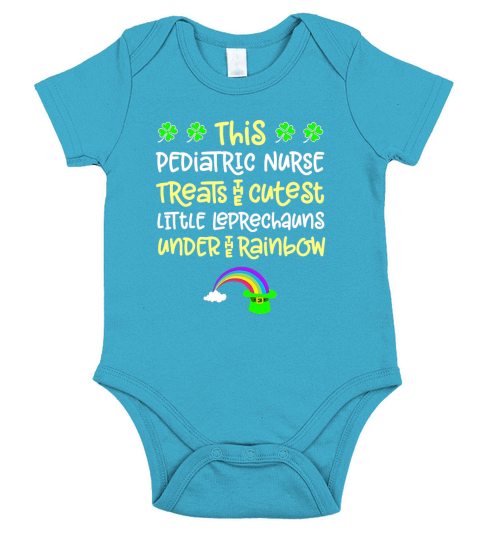 Original Pediatric Nurse St Patrick Day Leprechaun Rainbow Cute Paddy shirt Short Sleeve Baby One-Piece