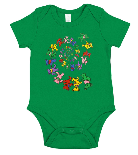 grateful dead dancing bears Short Sleeve Baby One-Piece
