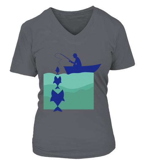 Funny fishing t shirt with Boat | rippin lips Women's V-Neck T-shirt