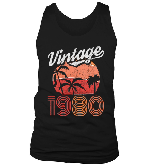 1980 Vintage born in Retro age Birthday gift idea Men's Tank Top