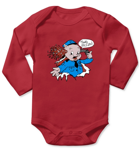 Joe Joegan Porky Pig Thats All Folks Long Sleeve Baby One-Piece