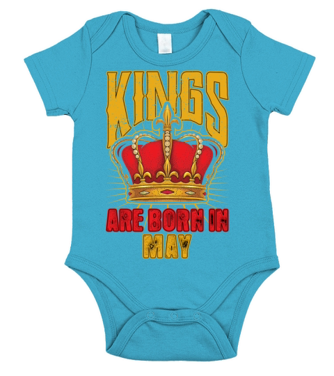 Kings Are Born In May Short Sleeve Baby One-Piece