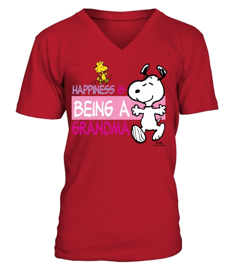 Peanut Snoopy Happiness Is Being A Grandma Gift Te Men's V-Neck T-shirt