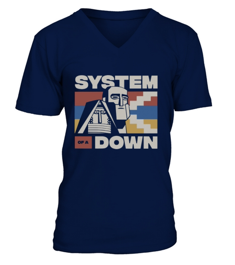 system of a down vinyl V-Neck T-shirt