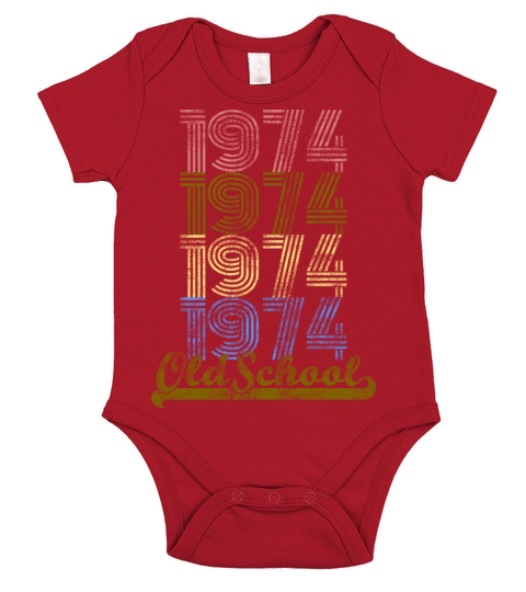 Old School 1974 Vintage Retro Shirt Short Sleeve Baby One-Piece
