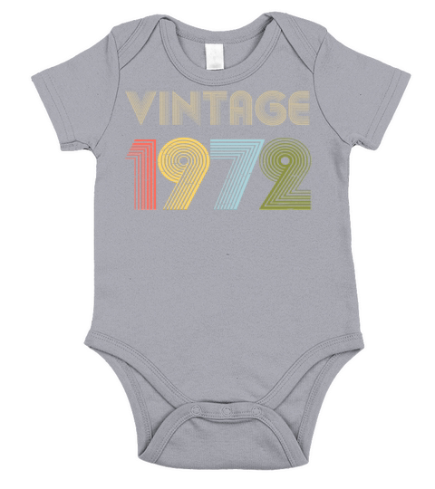 49th Birthday Vintage Shirt Born In 1972 Gift Tee Short Sleeve Baby One-Piece