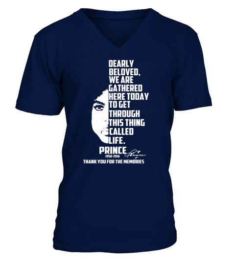 Prince dearly beloved we are gathered here today V-Neck T-shirt