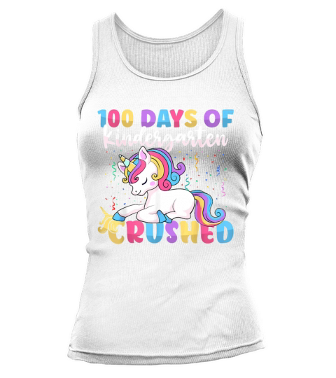 100 Days of Kindergarten Crushed Boys Cute Unicorn Women's Tank Top
