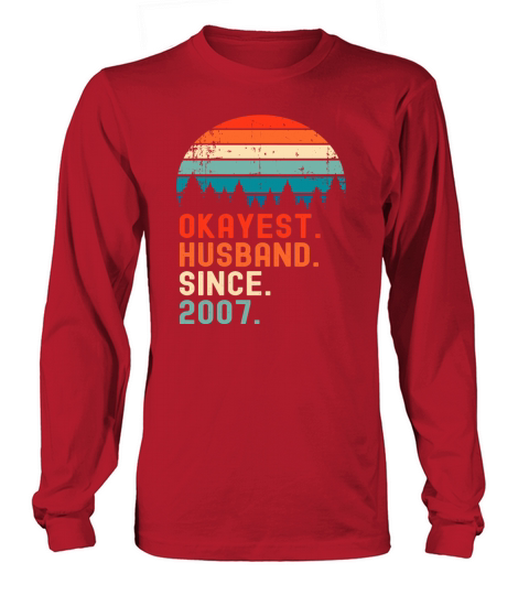 Funny Okayest Husband Since 2007 Vintage Wedding Men's Long Sleeve