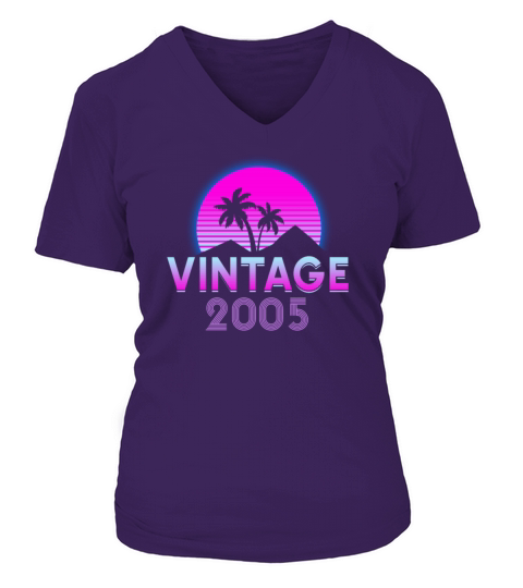 Retrowave Vintage 2005 Birthday Gift Idea Women's V-Neck T-shirt