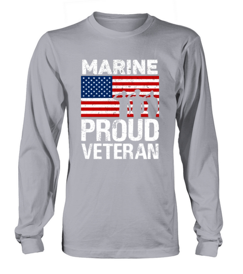 Proud Marine Veteran Design for Marine Gifts Women's Long Sleeve