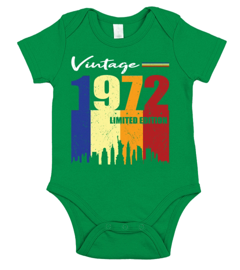 50th Birthday Vintage 1972 Limited Edition Short Sleeve Baby One-Piece