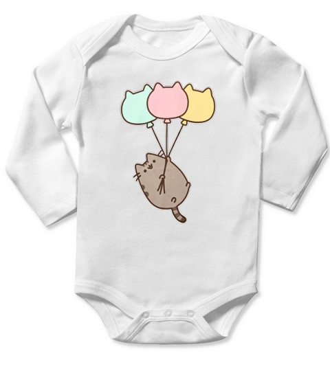 Pusheen The Cat Balloons Juniors Long Sleeve Baby One-Piece