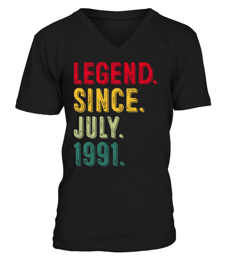 Legend Since July 1991 30th Birthday T Shirt Men's V-Neck T-shirt