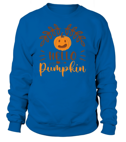 Hello pumpkin with heart decor and orange Pumpkin Women's Sweatshirt