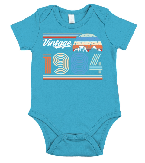 1984 Vintage born in Retro age Birthday gift idea Short Sleeve Baby One-Piece