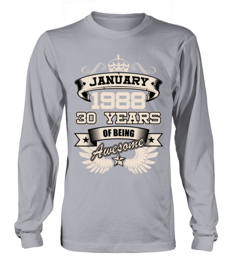January 1988 30 Years Birthday Present Love Idea Men's Long Sleeve
