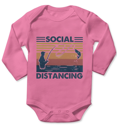 Social Distancing Fishing Long Sleeve Baby One-Piece