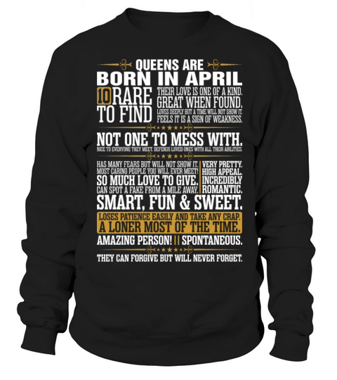 10 Rare To Find Queens Are Born In April Women's Sweatshirt