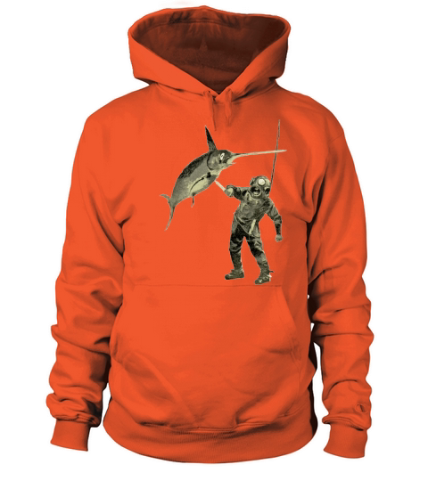 Vintage Diver with Diving Helmet and a Swordfish Women's Hoodie