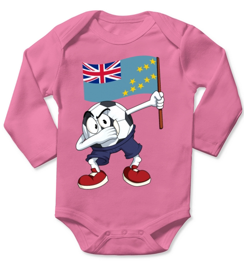 Tuvalu Dabbing Soccer Ball Long Sleeve Baby One-Piece