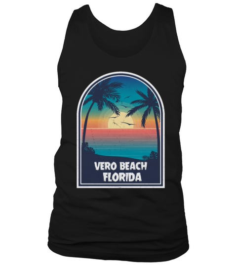 Vintage Vero Beach Florida Retro 80s Summer Travel Men's Tank Top
