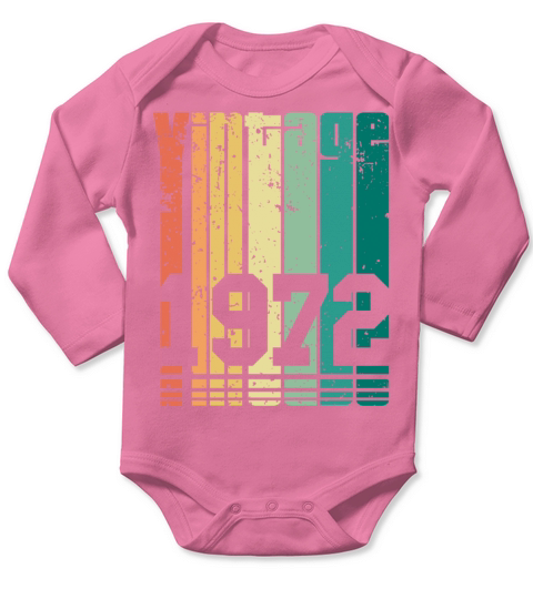 Vintage 1972 50th Birthday Fiftieth Gift Long Sleeve Baby One-Piece