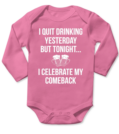 Drinking Long Sleeve Baby One-Piece