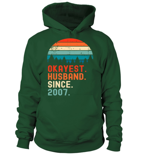 Funny Okayest Husband Since 2007 Vintage Wedding Men's Hoodie