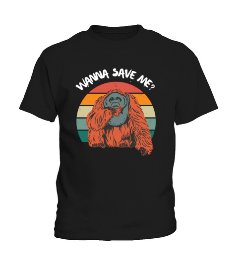 Orangutan Save Rain Forest Retro Vintage Kids T-Shirt