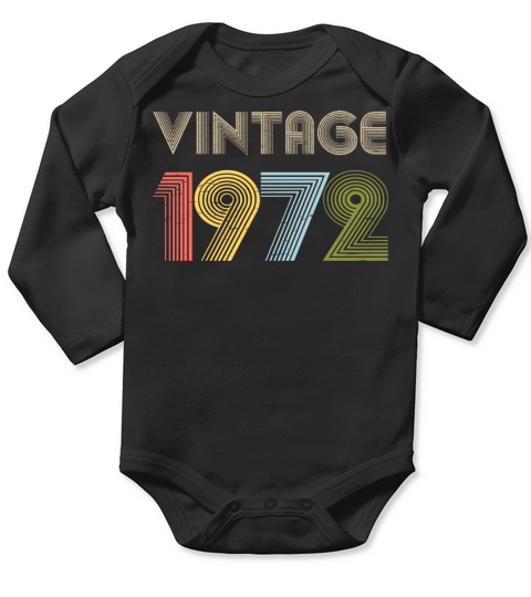 49th Birthday Vintage Shirt Born In 1972 Gift Tee Long Sleeve Baby One-Piece