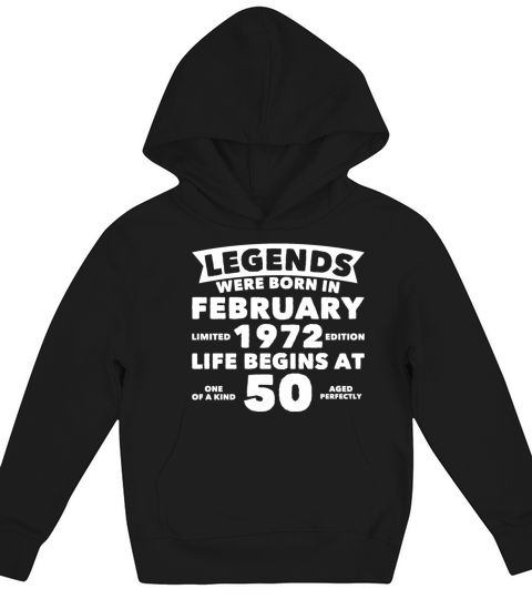 50th birthday February vintage 1972 gift idea Kids Hoodie