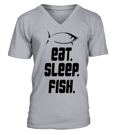 Eat - Sleep - Fish Fisherman T Shirt Design Men's V-Neck T-shirt