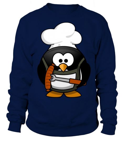 Funny Cartoon Grilling Penguin Women's Sweatshirt