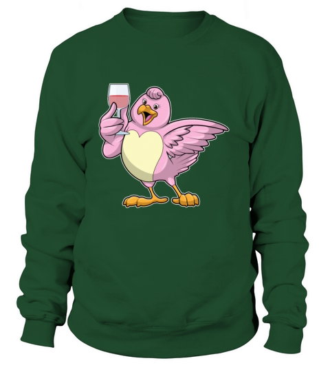 Bird with Glass of Red wine Women's Sweatshirt