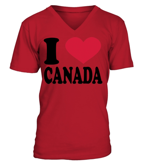 I Love Canada Men's V-Neck T-shirt