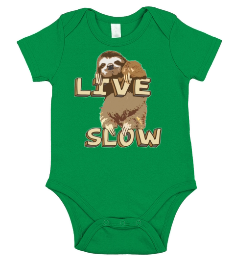 Funny Sloth - LIVE SLOW Short Sleeve Baby One-Piece
