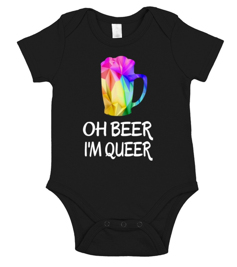 Oh Beer Im Queer - LGBT Gay Queer CSD Pride Shirt Short Sleeve Baby One-Piece