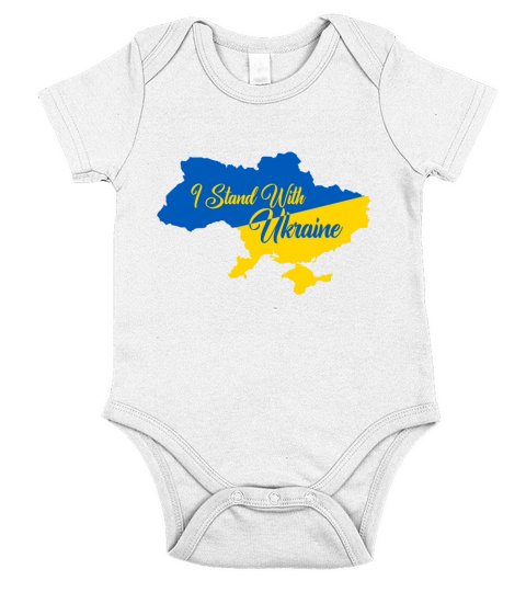 Pray For Ukraine Ukrainian Flag Support Ukraine Short Sleeve Baby One-Piece