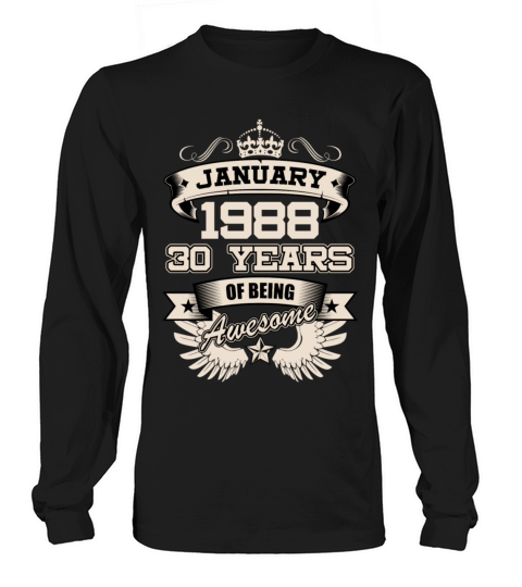 January 1988 30 Years Birthday Present Love Idea Women's Long Sleeve
