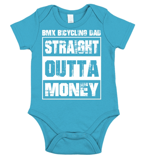 Straight Outta Money BMX Bicycling Dad Cool Gift 2020 Short Sleeve Baby One-Piece