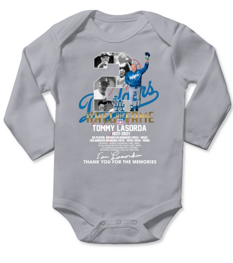 La Hall Of Fame Tommy Lasorda Thank You For The Memories Long Sleeve Baby One-Piece