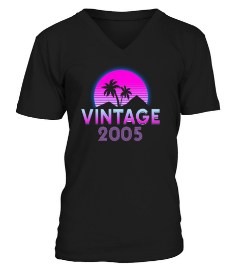 Retrowave Vintage 2005 Birthday Gift Idea Men's V-Neck T-shirt
