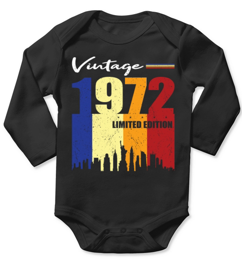 50th Birthday Vintage 1972 Limited Edition Long Sleeve Baby One-Piece